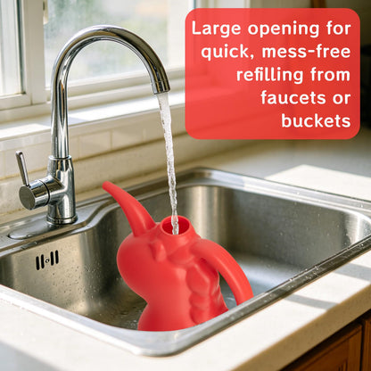 XXXFLOWER Unicorns Indoor Watering Can, 1 L Cute Animal Water Cans, Novelty Unicorns Shape Watering Pot for Office House Indoor Garden（Red）