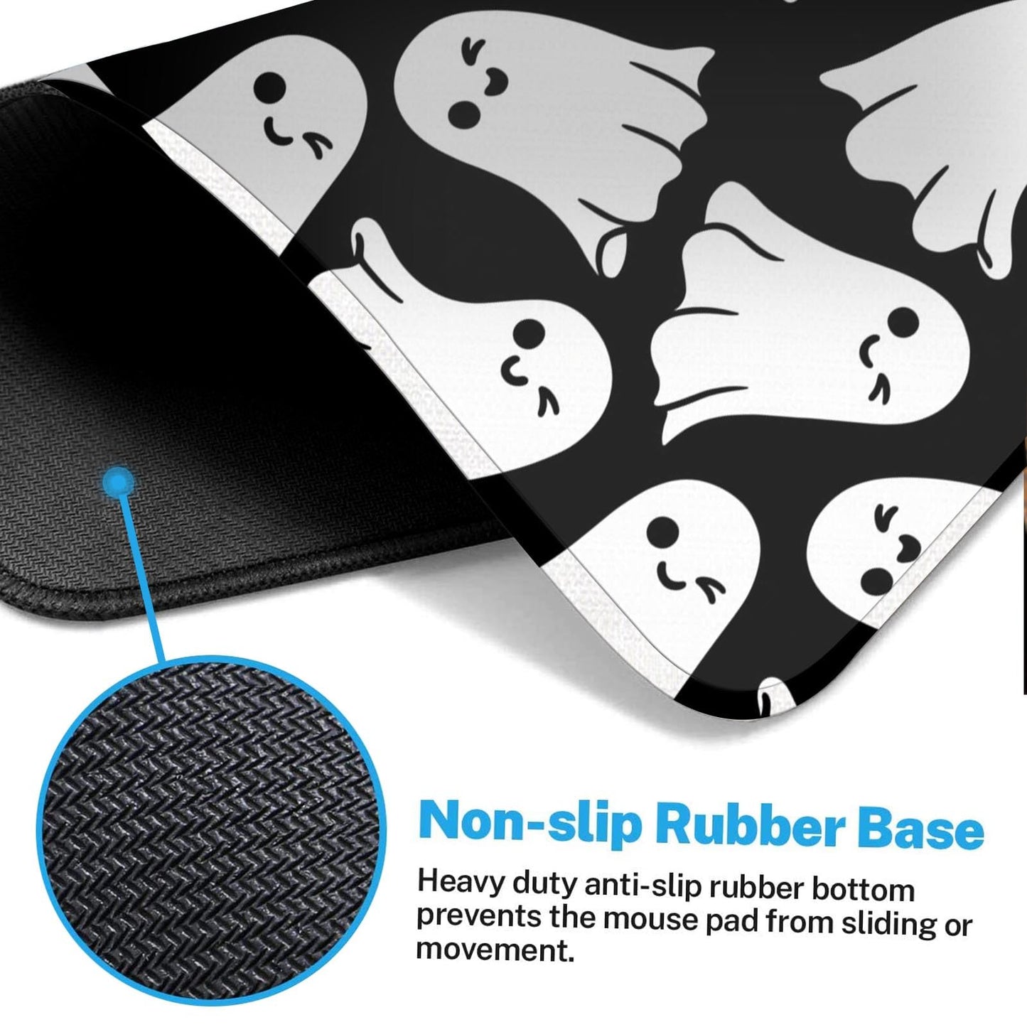 Britown Halloween Autumn Cute Large Mouse Pad for Desk, Fall Ghost Horror Computer Keyboard Mat Non-Slip Rubber Desk Mat Gaming Mousepad for Home Office Game, 31.5 x 15.7 Inch
