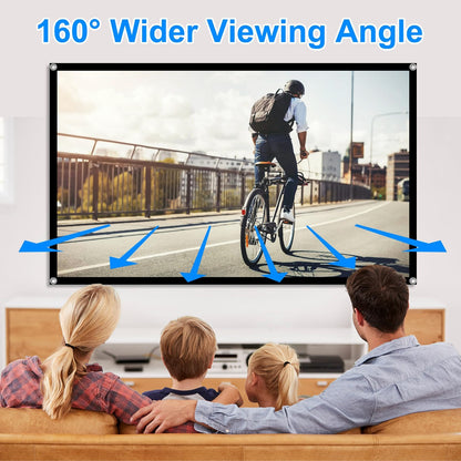 60 Inch Projector Screen, OKEDUO 4K 16:9 HD Portable Black Backing Movie Screen, Anti-Crease Indoor Outdoor Simple Install Foldable Projection Screen for Camping, RVing, Outdoor Theater Nights