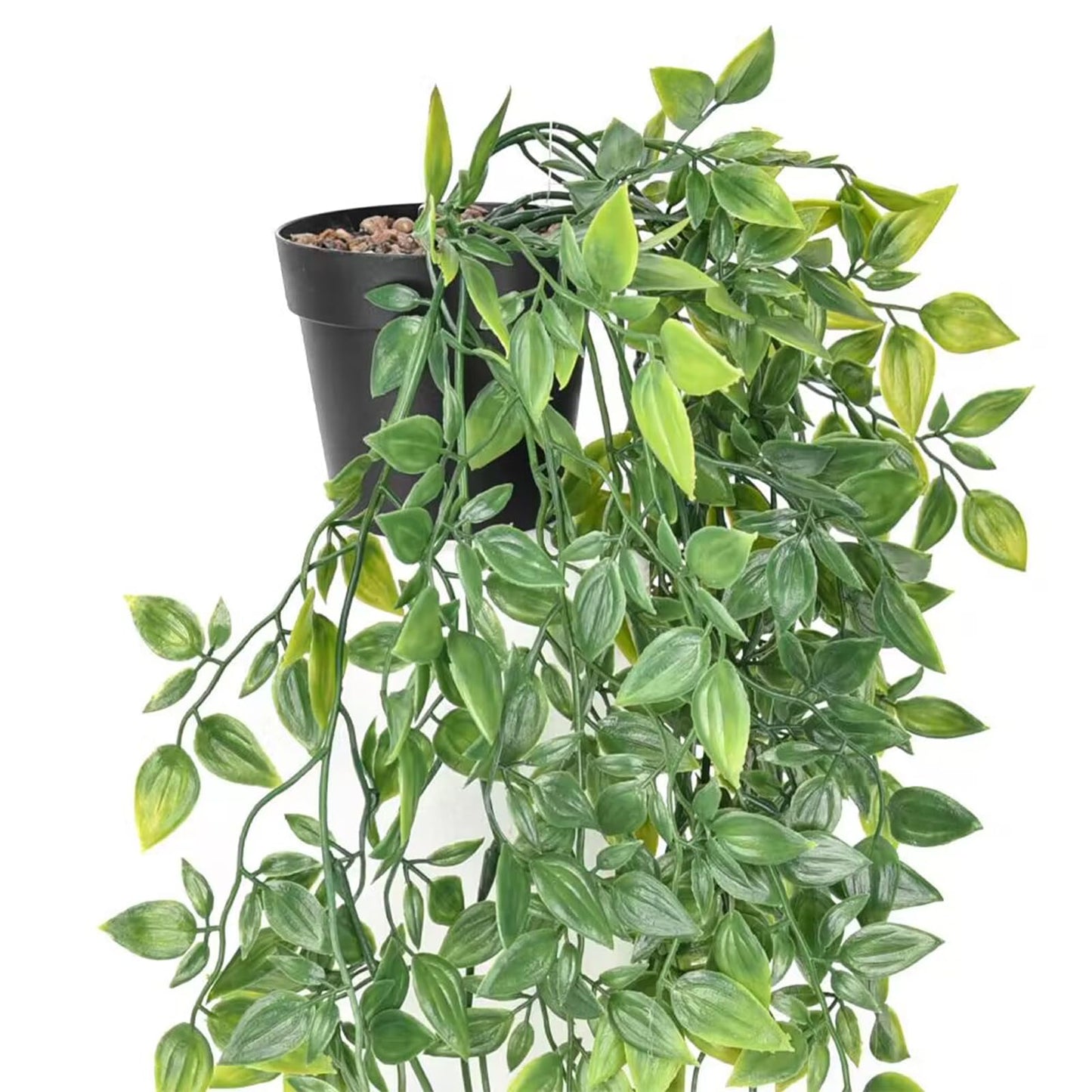 BLEUM CADE Fake Hanging Plants, 2pcs Artificial Hanging Potted Plant, Faux Mandala Vines Hanging Plant Greenery for Wall Shelf Home Living Room Indoor Outdoor Decor