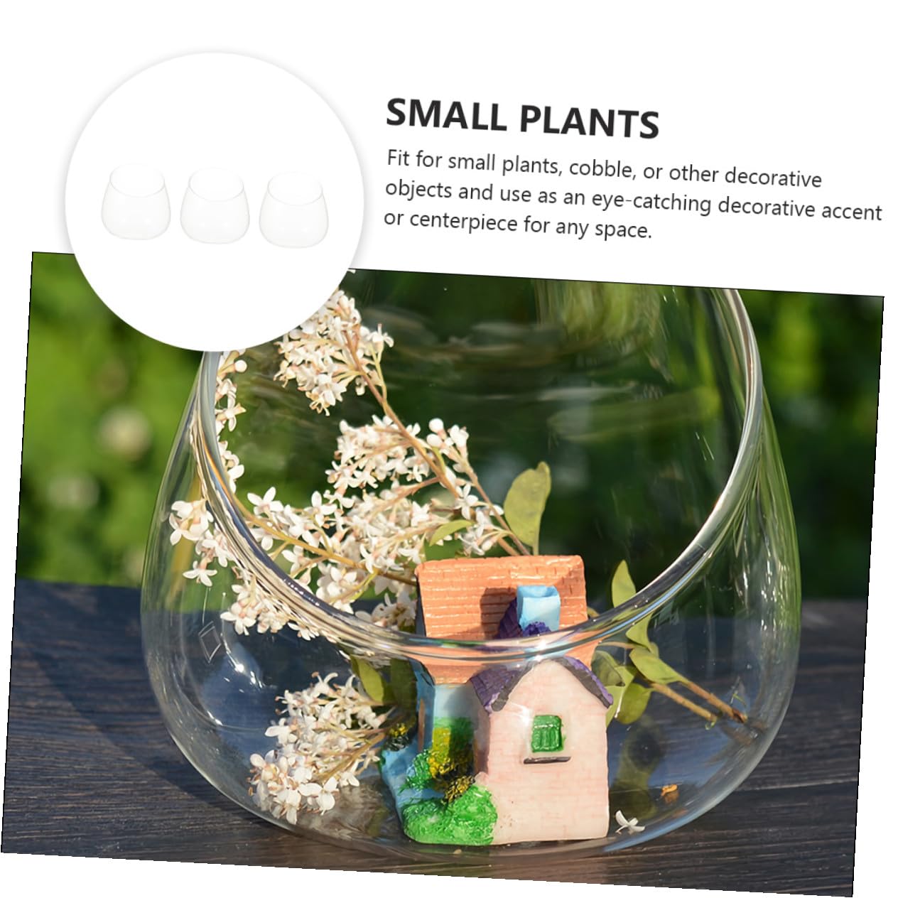 MAGICLULU 3pcs Slant Cut Glass Landscape Bottle Set, Eco Terrarium Vases for Desktop Decoration, Glass Containers for Succulent Plants and Miniature Gardens