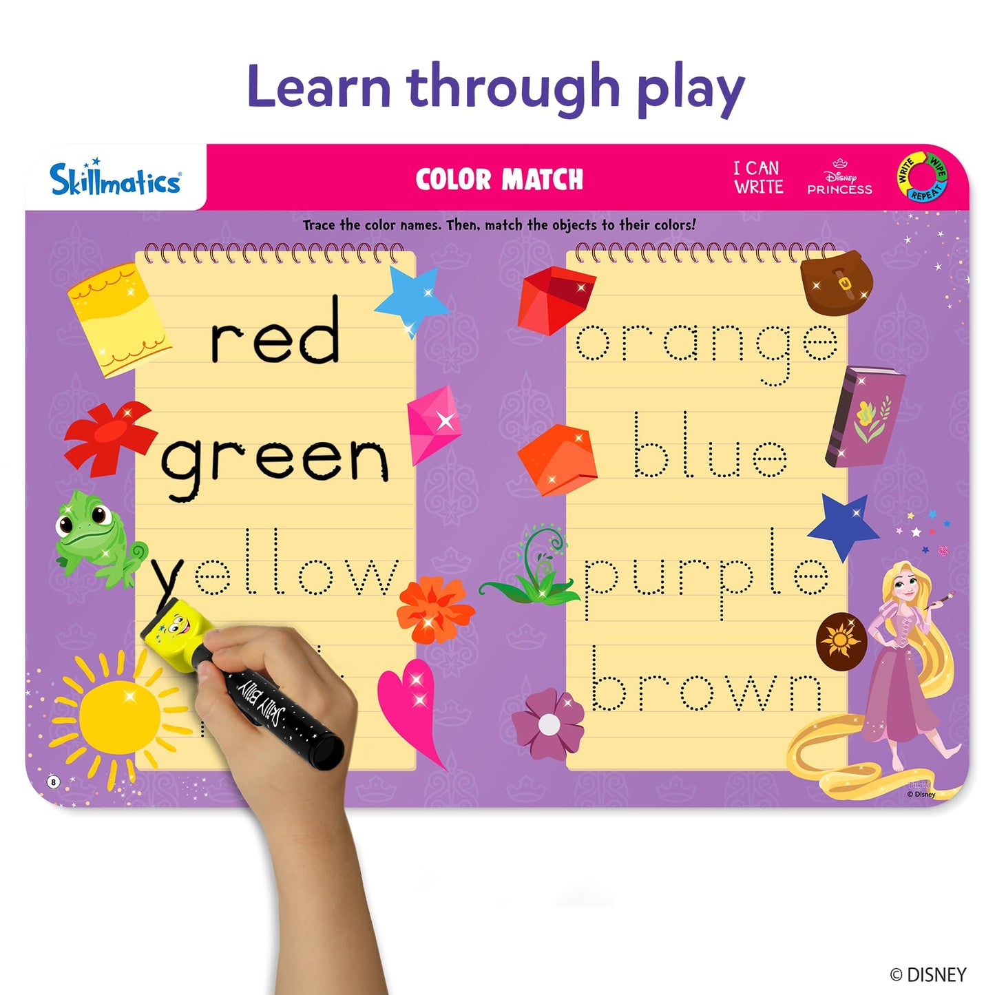 Skillmatics I Can Write Disney Princess - Reusable Preschool Learning Activities, Educational Toys & Games, Handwriting Aid, Back to School, Screen-Free Fun, Gift for Students, Kids, Toddlers Ages 3-6