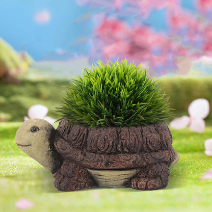 VINTORKY Turtle Shape Resin Planter Decorative Outdoor Planters for Garden Patio