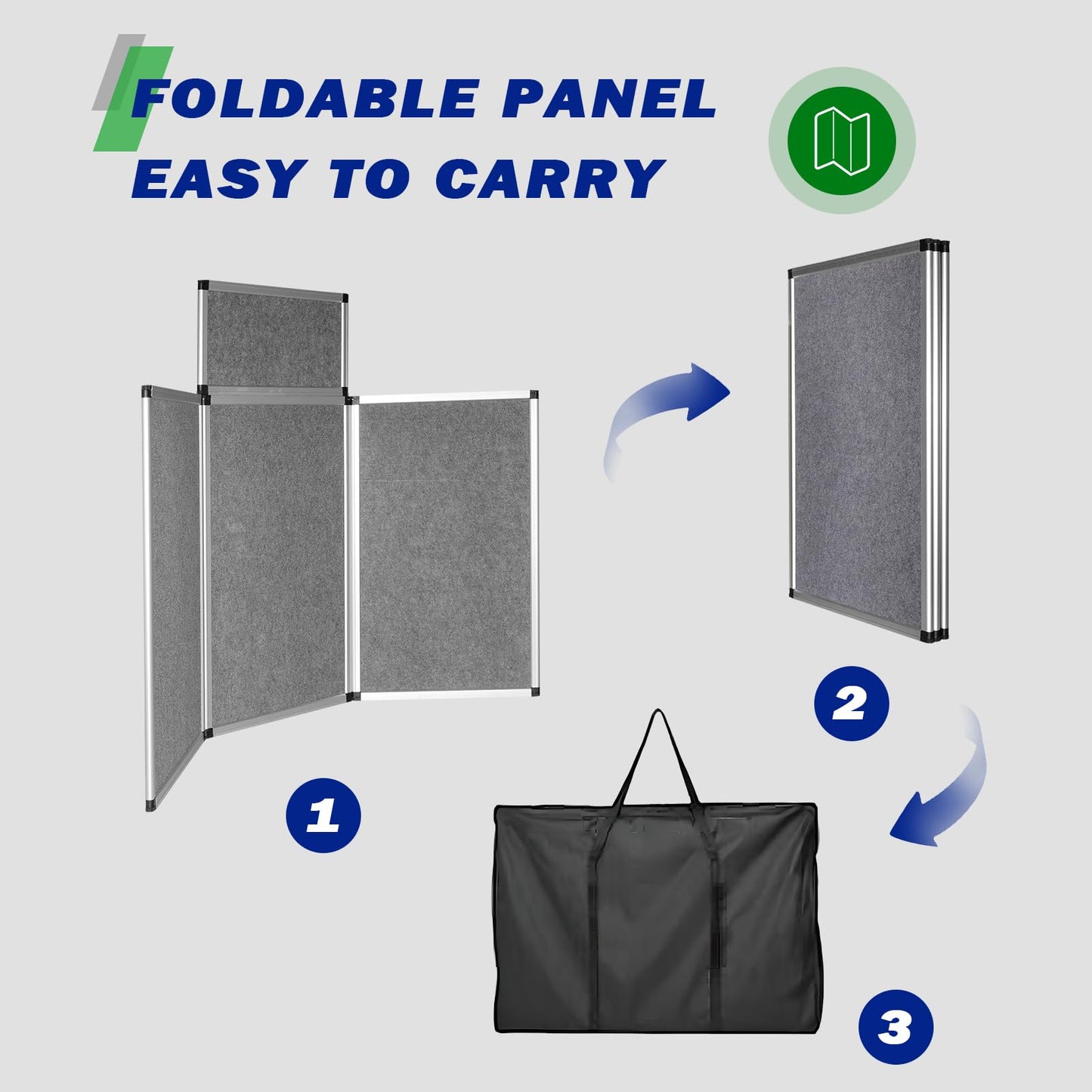 3+1 Panel Trade Show Presentation Board,Poster Board with Storage Bag Large Tabletop Display Board Folding Art Panel Display for School,Vendor Events,Science Fair Exhibitions (A)