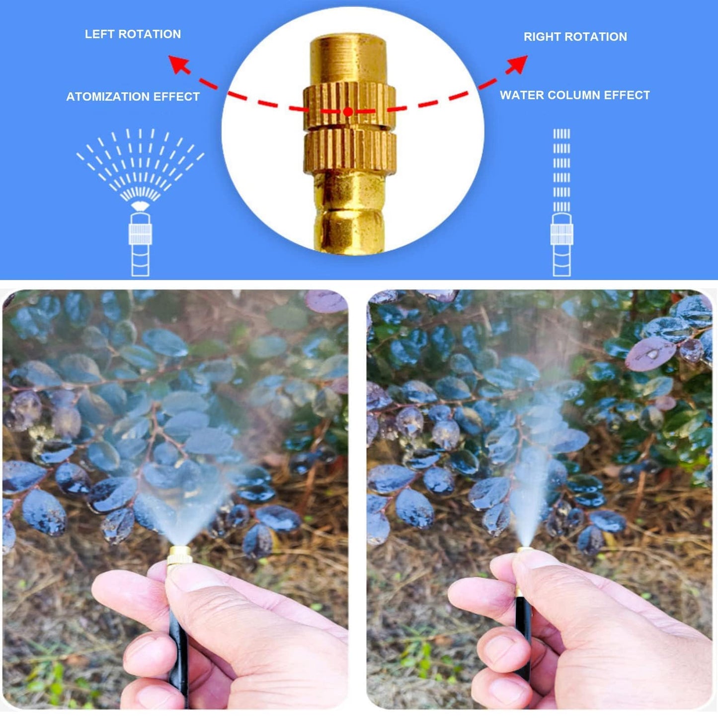 New drip Irrigation kit, Automatic Garden Watering System, Quick Connector and 360-degree Bending Dropper atomizing Copper Nozzle, Garden Plant Lawn Courtyard Watering System. (165FT)