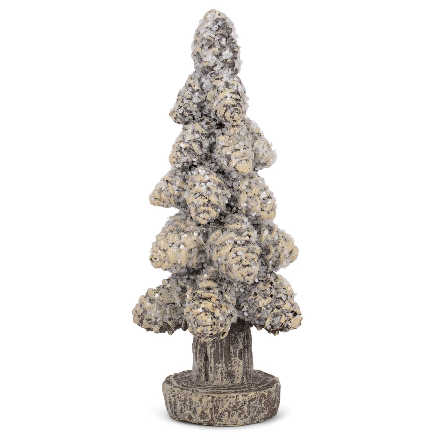 Transpac Rustic Snowy Tree Cream and Brown 5 Inch Resin Figurine Set of 3