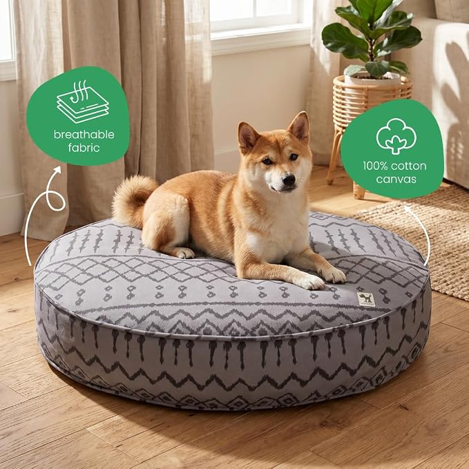 Molly Mutt Wild World Dog Bed Duvet Cover, 100% Cotton Canvas Cover for Dog, Puppy, or Cat Bed, Durable, Washable, and Free of Harmful Chemicals, Round, 36"x5"