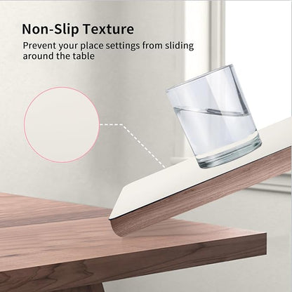 Maxpearl Faux Leather Placemats Set of 8 - Waterproof - Wipe Clean - Heat Resistant - Non Slip Dining Table Place Mats, Suitable for Indoor & Outdoor Use, 17’’x12’’, Ivory White