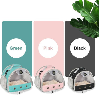 Bearded Dragon Carrier, Reptile Travel Bag with Built-in Thermometer Hygrometer, Breathable Small Animal Carrier with Clear View Window, Portable Guinea Pig Carrier for Gecko, Snake, Hamster