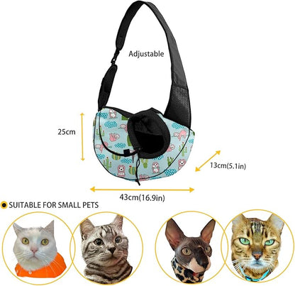 FUSURIRE Colorful Butterfly Print Pet Carrier Sling for Small Dogs Cats Hands Free Pet Puppy Outdoor Travel Carrier Bag Adjustable Strap Padded Shoulder Sling Travel Tote Bag up to 5lb Puppy