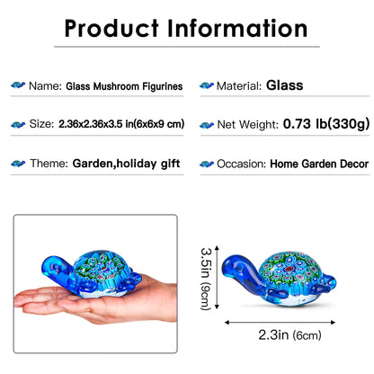 Hand Blown Glass Sea Turtle Figurine Paperweight,Sea Animal Ornament for Home Decor,Sea Animals Collection for Birthday Gift,Glass Tortoise Sculpture