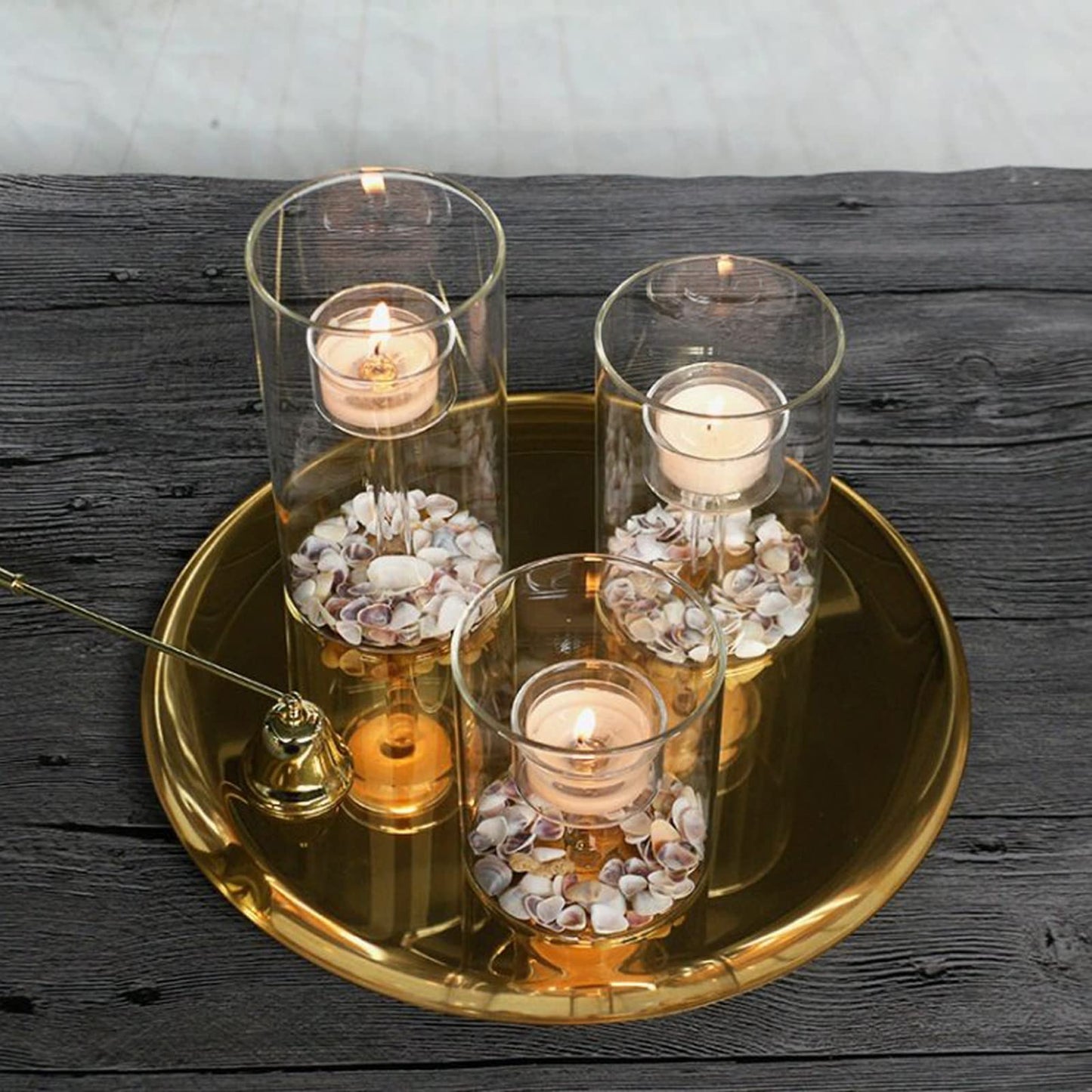 YLSMILE Cylinder Hurricane Glass Candle Holder for Table Centerpieces, Clear Votive Candle Holders for Wedding Parties, Decorative Candleholders for Home Dining Room Decorations (Set of 3)