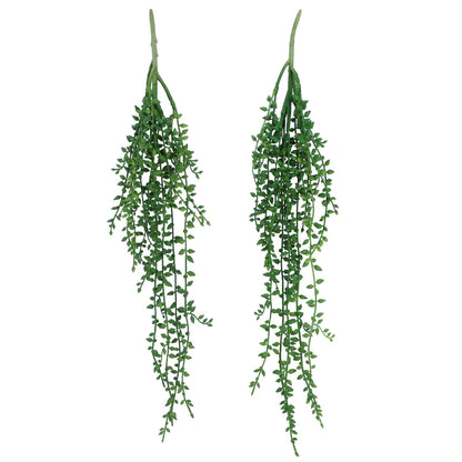 Meneco Artificial Hanging Succulent Plants – 2 Pack String of Pearls Plant Artificial Hanging Plants Unpotted Fake Plants for Bedroom Aesthetic (Large)