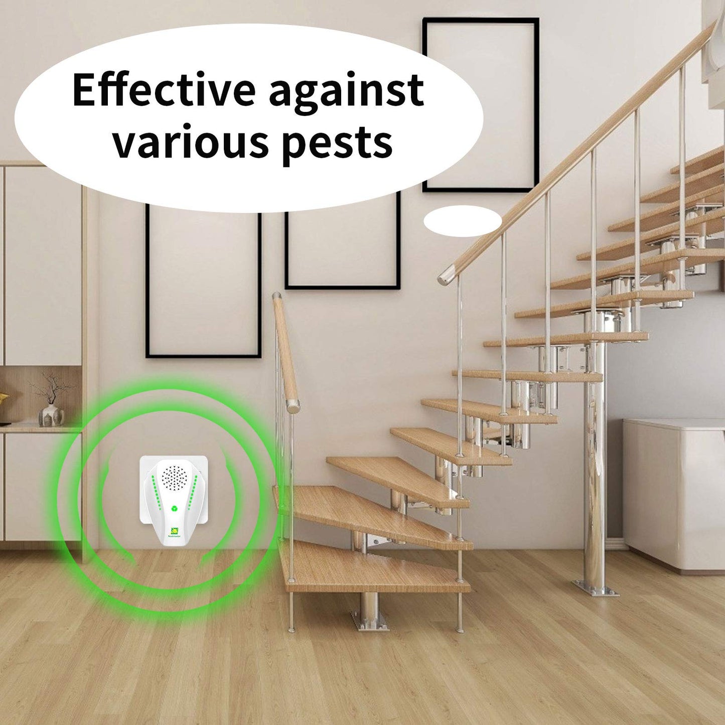 Neatmaster Ultrasonic Repeller & Insect Indoor Repeller, Electronic Ultrasonic Plug in Repellent for Roach, Mosquito, Mice, Spider, Ant, Flea, Bug, Pest Deterrent for House Garage Office Hotel-White