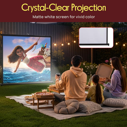 Pyle 50 Inches Projector Screen Portable Floor Standing Fold-Out Roll-Up Tripod Manual, Mobile Movie Screen, Home Theater Cinema Wedding Party Office Presentation, Quick Assembly - PRJTP53,White