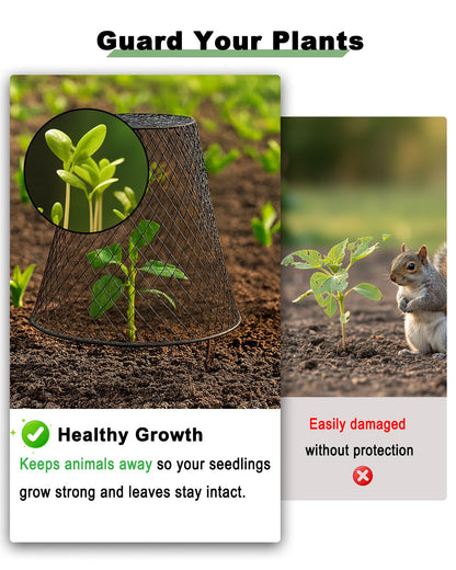 vensovo 12 Pcs Chicken Wire Cloche Plant Covers, 9 inch Metal Plant Protectors from Animals, Heavy-Duty Garden Netting to Keep Rabbits, Squirrels, Birds & Other Small Animals Out