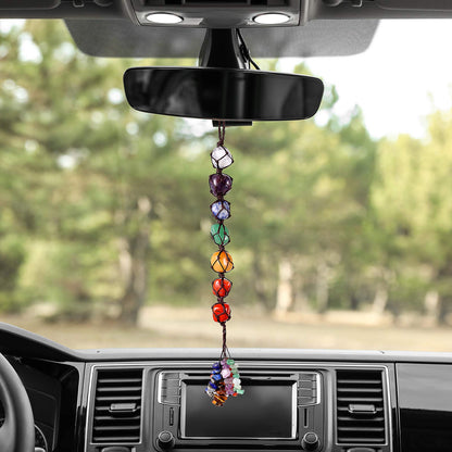 7 Chakra Gemstones Crystal Healing Hanging Ornament, Good Luck Indoor Home Wall Decoration, Feng Shui Ornament, Car Window Decoration, Christmas Trees Ornament (1 Piece)