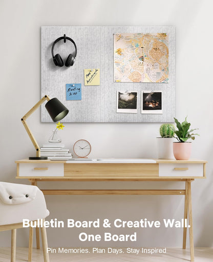 48" x 36" Large Cork Bulletin Board Tiles, Peel and Stick Felt Wall Panels for Vision, Message Center, Picture and Prayer Board for Office, Dorm, Room and Desk Decor(Gray)