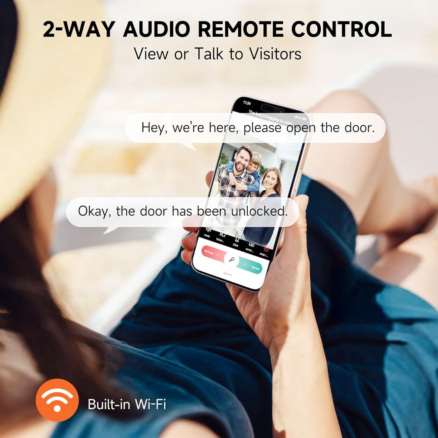 Keyless Entry Door Lock with Camera Fingerprint Smart Door Lock with App Remote Control, Wi-Fi Connected Electronic Keypad Code Deadbolt Auto Unlock for Front Door