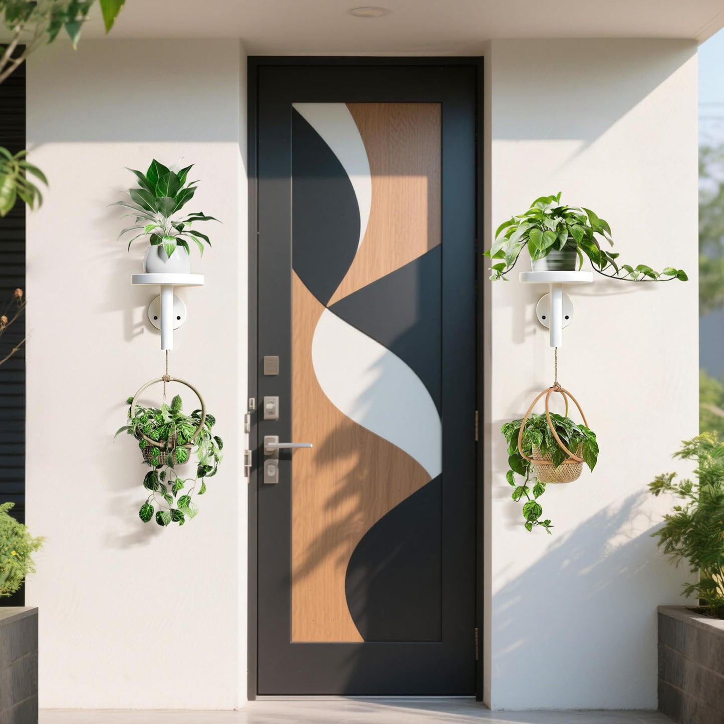 YUOROS 3 Pack Wall Planters for Indoor Plants Hanging Shelf Wall Mounted Plant Hanging Holder (White)