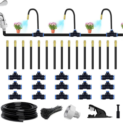 49.21Ft Drip Irrigation Kit Automatic Drip Irrigation System, 360° Bendable Garden Irrigation System, 5/16 inch Garden Watering System Adjustable Bendable Nozzle Copper Sprayer System for Garden