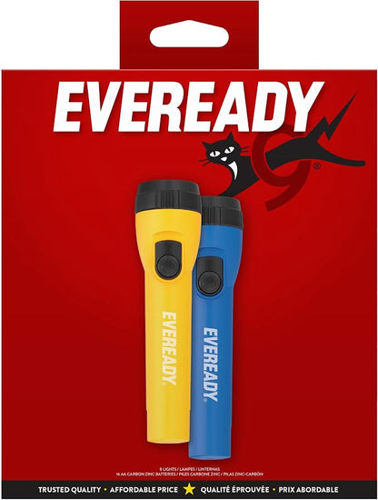 Eveready LED Flashlight Bright Reliable Flashlights for General Purpose, Great for Camping, Car, Emergency Storm Power Outage Handheld Flashlight (Batteries Included) (Pack of 16)