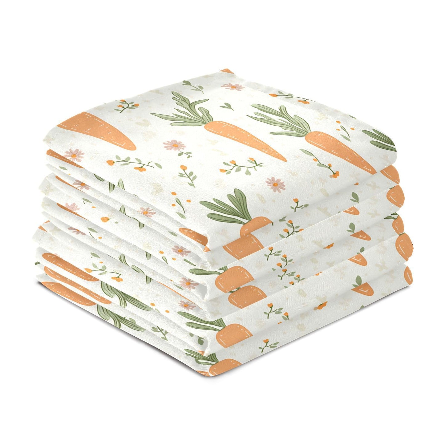 senya Kitchen Towels 4 Pack, Carrots Leaves Pattern Dish Towels Dishcloth 18x28 Inch for Kitchen Household Cleaning