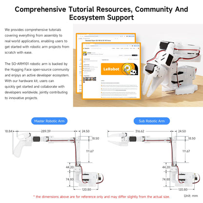 Waveshare SO-ARM101, Open-Source 6-Axis Robotic Arm, Native Support for Hugging Face LeRobot, High-Torque Bus Servo, Photosensitive Resin 3D-Printed Parts, 3DP Parts Kit (SE)