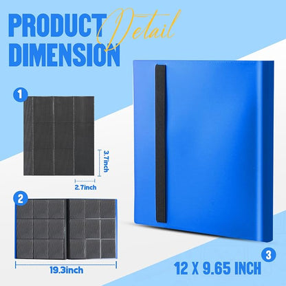 Card Binder 9-Pockets,Trading Card Binder,20 Pages, 360 Card Capacity Collection Binder, Card Folder for MTG, TCG, Game Cards & Sports Cards (Light blue)