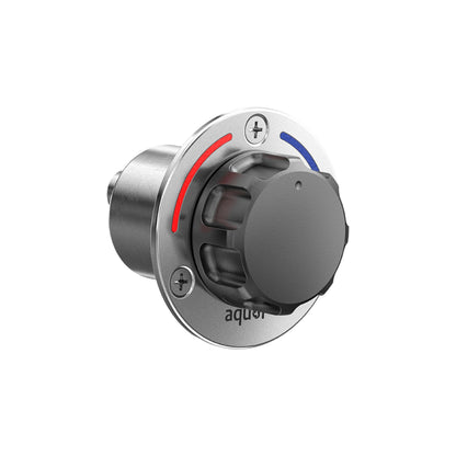 Aquor Utility Mixing Valve, Compact G1/2 inch Thermostatic Mixing Valve with Hot/Cold Temperature Control, Hydrant Pairing for Boat, Marine, and RV Outdoor Shower, Stainless Steel