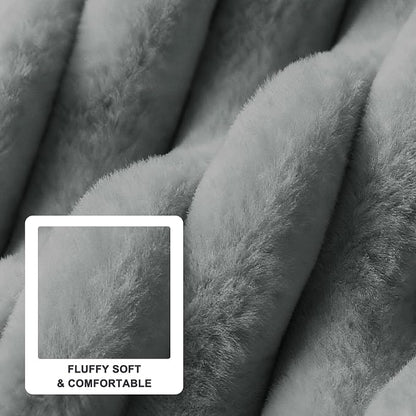 FURTIME Dog Beds Large Sized Dog, Washable Orthopedic Pet Bed with Removable Cover, Rectangle Soft Calming Sleeping Puppy Bed Durable Pet Cuddler with Anti-Slip Bottom, Grey, L(36"x27"x8")