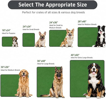 2 Pack Washable Pee Pads for Dogs 36"x45", Reusable Training Puppypads Absorbency Non-Slip & Leak-Proof for Pet Whelping Box Playpen Crate Sofa Bed Floors (Green)