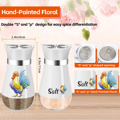 Salt and Pepper Shakers Set, 4 oz Salt Pepper Shaker Black and White (Black and White)