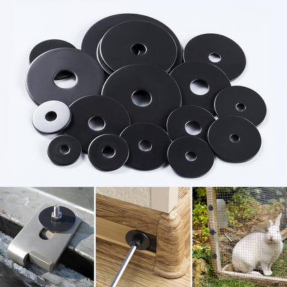 SVLING 100PCS 5/32" x7/8" Fender Washers, Black Oxide 304 Stainless Steel 18-8, 5/32" ID x 7/8" OD Hardware Flat Washers for Screws Bolts
