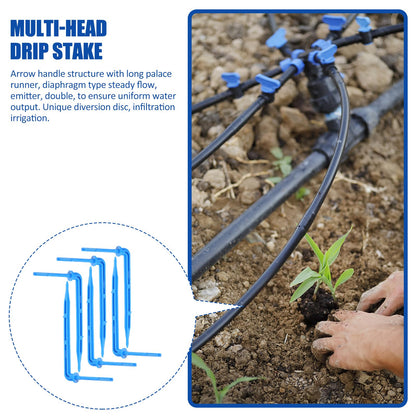 GANAZONO Drip Emitters Emitters Drip Emitter Stakes 100PCS Angled Plastic Irrigation Support Stakes Drip Tubing Hold Stakes for Gardening Patio Lawn Vegetable Fruit