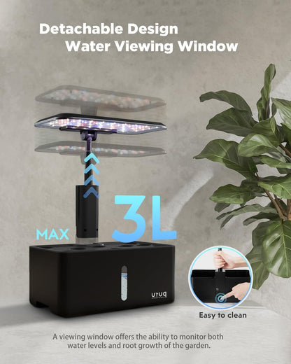 URUQ Hydroponics Growing System Garden: 8 Pods Indoor Herb Garden with Grow Light Plants Germination Kit Quiet Automatic Hydroponic Height Adjustable - Gardening Gifts for Women Kitchen