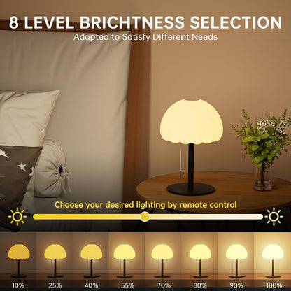 BYSYGLOBE Touch Bedside Table lamp, RGB Mode Dimmable Small Lamp for Bedroom, Pull Chain Table Lamps with 4 Light Modes, Multi-Color Nightstand Lamp for for Living Room Home Gifts