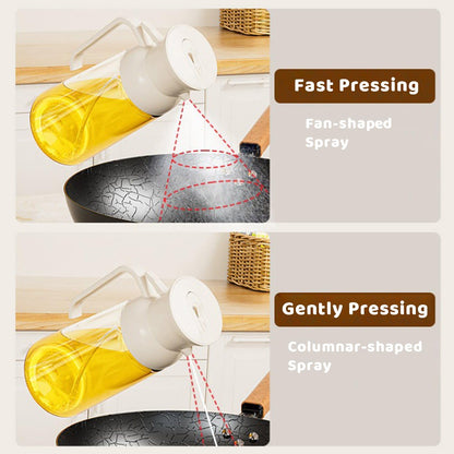 Oil Sprayer for Cooking, Big Capacity 550ml/19oz Oil Sprayer and Oil Pourer for Kitchen, Glass Olive Oil Dispenser Bottle for Cooking, Salad, Barbecue, Air Fryer