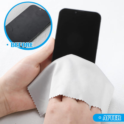 Fabbay 200 Pcs Microfiber Cleaning Cloths for Glasses, 7 x 6 Inch Screen Microfiber Cloths, Lens Wipes for Eyeglasses Smart Phones Laptops Tablets Lens LCD Camera TV Screens(Black, Gray)