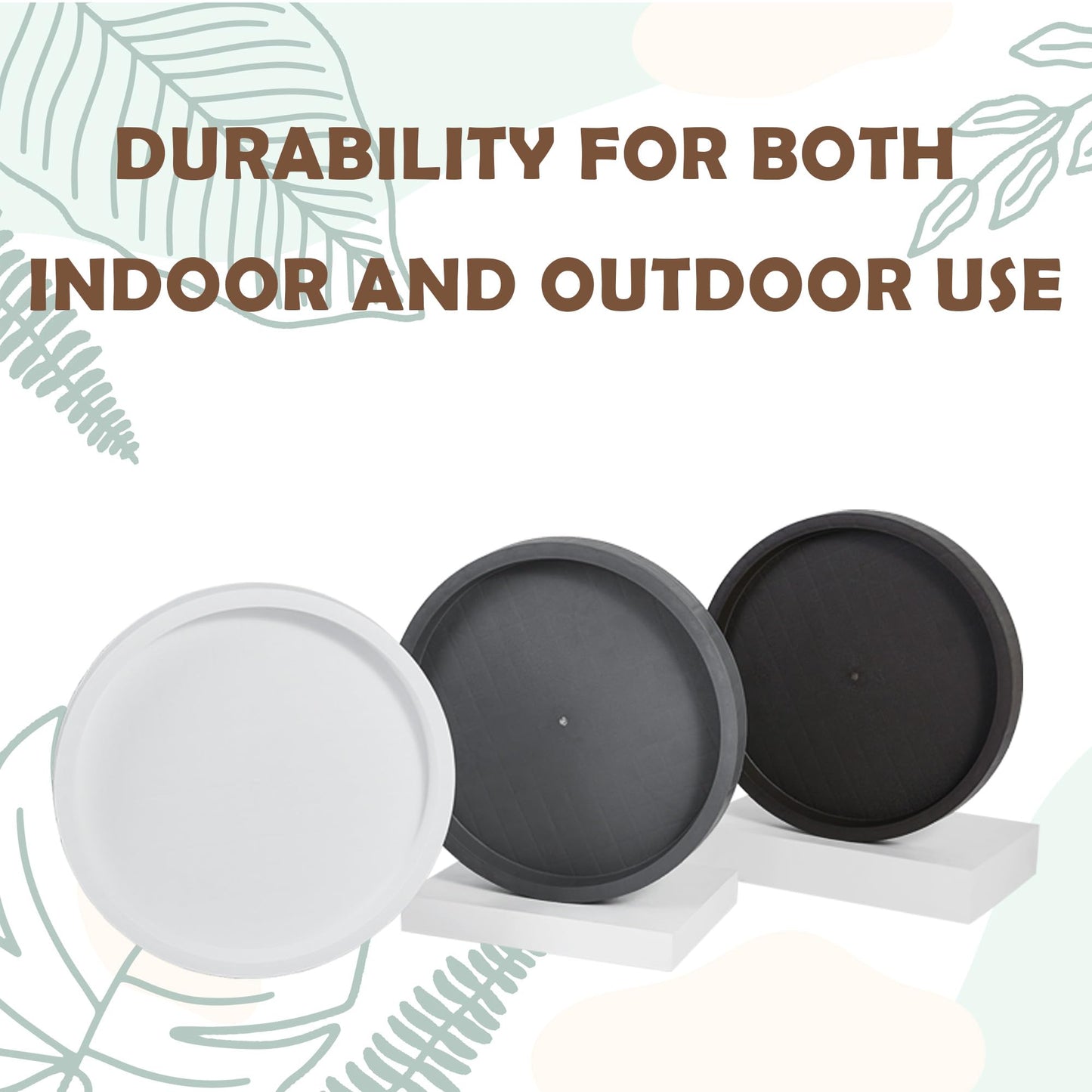 2 Pack of 12.6 Inch Planter Caddies Rolling Saucer Caddy with Wheels, Heavy Duty Wheeled Stand for Potted Plant, Round Coaster Roller Base Tray with Casters, Flower Pot Dolly Holder for Indoor Outdoor