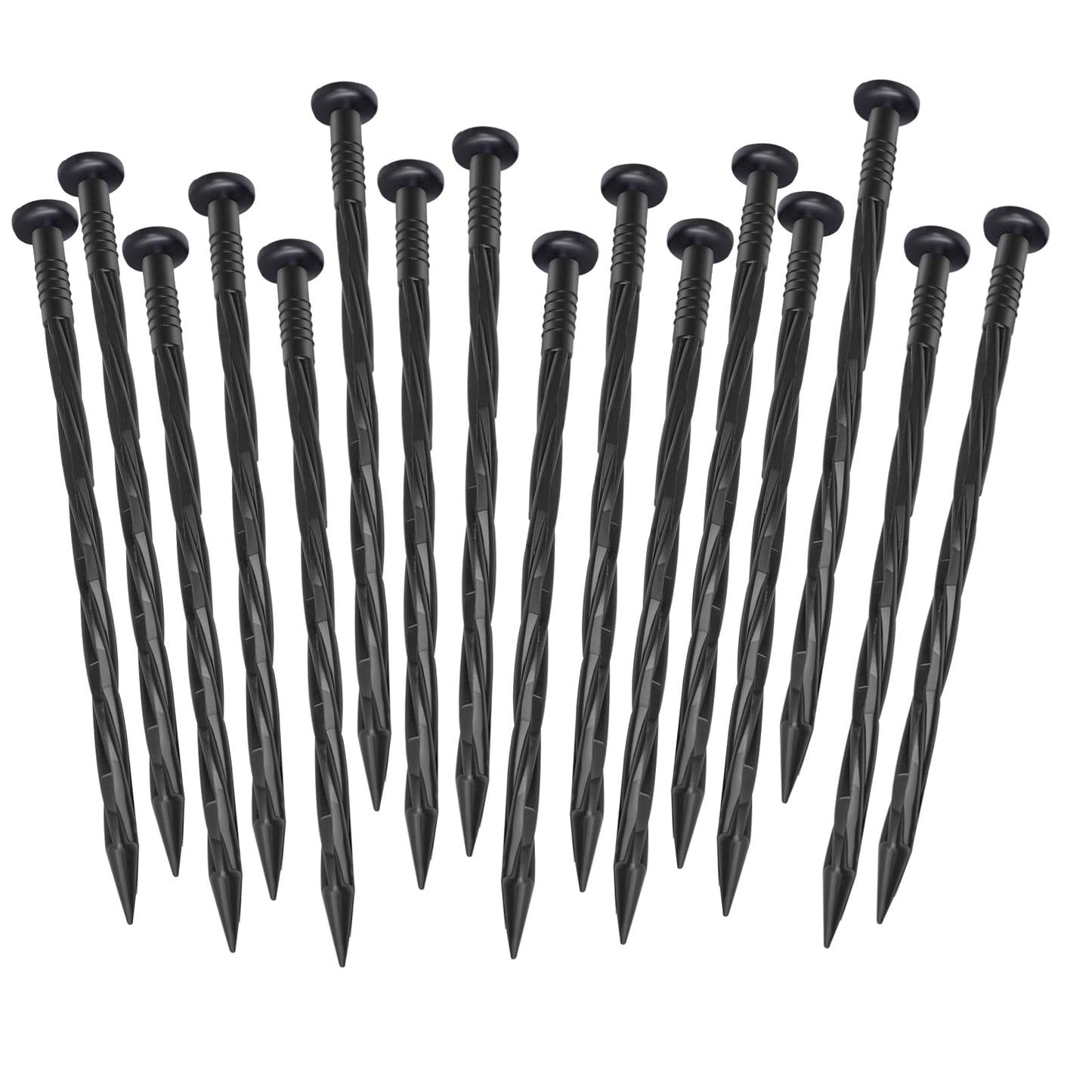 100Pack Plastic Landscape Edging Spikes, 8 Inch Spiral Landscape Anchoring Spikes，Landscape Spikes for Garden Lawn Yard, Paver Edging, Weed Barrier, Artificial Turf & More