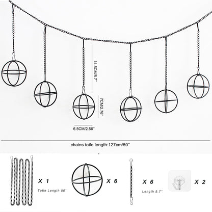 libproqia 6 Set Air Plants Hanging Holders Black Metal Himmeli Decor Modern Geometric Airplants Planter Air Fern Plants Hanger for for Home for Plant Lovers