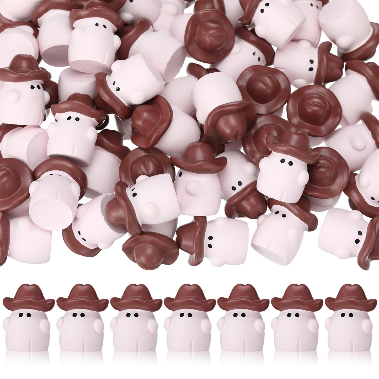 VioraWhite 50 Pcs Halloween Mini Cowboy Figurines Resin Tiny Miniature Cowboy Figures for Halloween Party Outdoor Home Garden Decoration