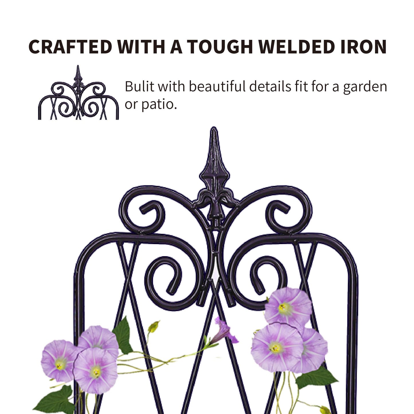 SCENDOR Garden Trellis for Climbing Plants 59inch x15inch Rustproof Metal Vine Trellises for Outdoor Climbing Plants Support Structures A (150cm) 2Pack