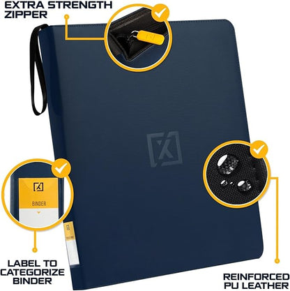 X PRO Top Load Card Binder - Compatible with Top-loading Card Cases - Fits 252 | 20 Premium Loaders Included | 9-Pocket Ringless Double-Sided Pages | Storage for TCG & Sports Cards