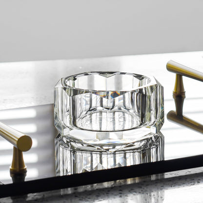 kitCom Crystal Candy Dish Hand-Cut Home Decorative Jewelry Box Candy Jar W 3.94" x H 1.97", Comes With Gift Box