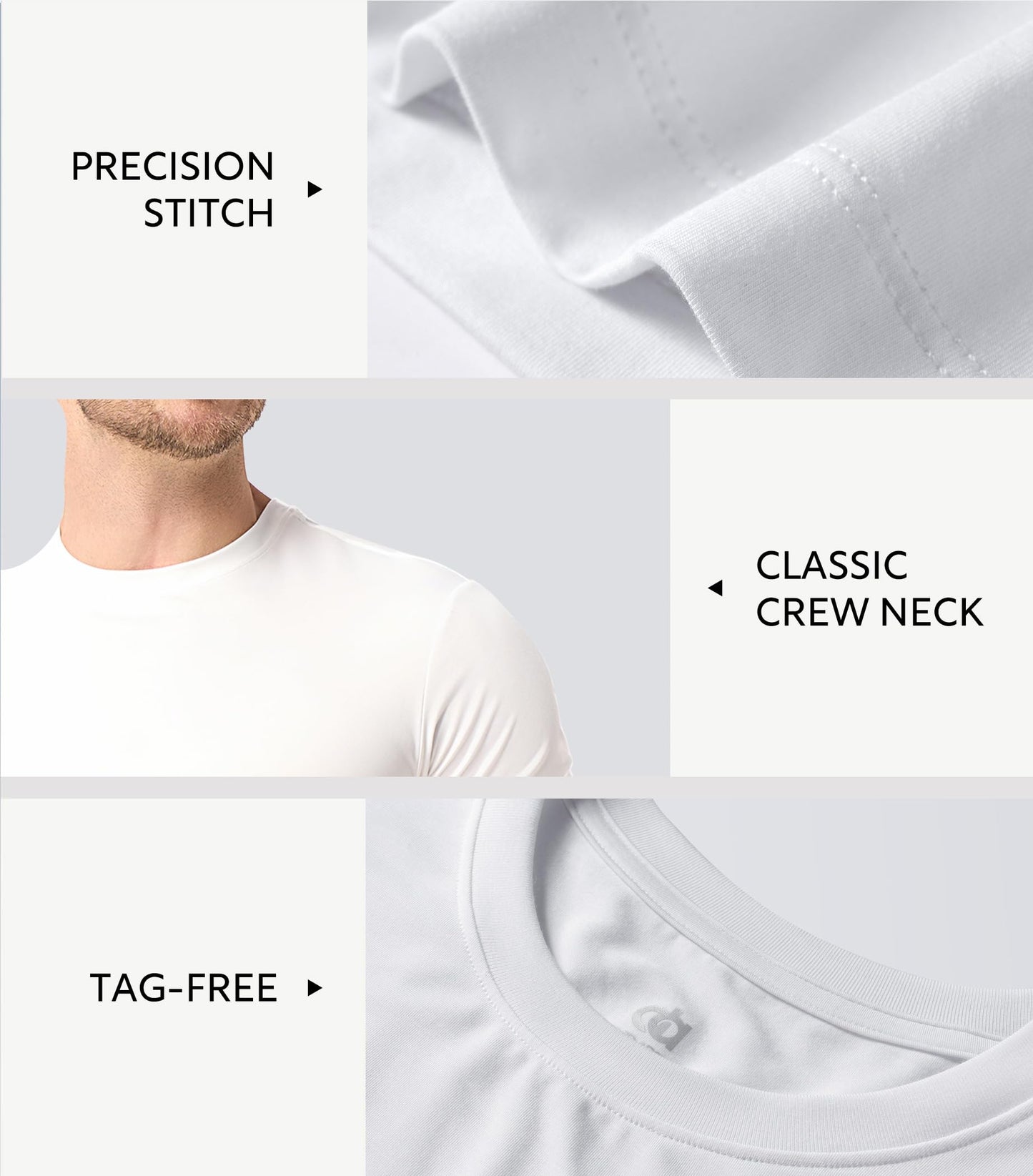 DAVID ARCHY Men’s Undershirts Quickly-Dry T-Shirts,Stretch Moisture-Wicking Crew Neck Tees for Men,3 Pack (XXL, White)