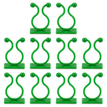 uxcell 100Pcs Plant Climbing Wall Fixture Clips, Plant Fixer Self-Adhesive Hooks Wire Fixing Supporting for Indoor Outdoor Decoration and Cable Wire Fixing (Green, 16.2mm/0.64")
