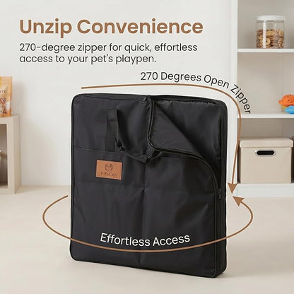 PJYuCien Storage Bag for 24"x24" Metal Foldable Dog Playpen, 600D Oxford Fabric, Waterproof Moisture-Proof, 270° Large Zipper, Travel Carry Case for Camping, Park & Home Storage