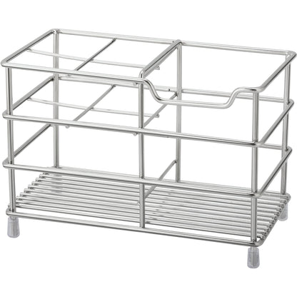Urbanstrive 304 Stainless Steel Bathroom Toothbrush Holder Toothpaste Holder Stand Bathroom Accessories Organizer (Silver, Large)